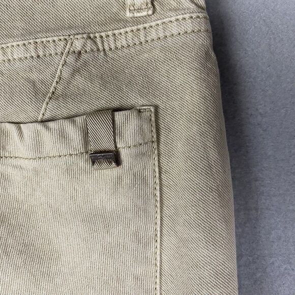 Luisa Cerano Cream Tan Denim Drop Hem Frayed Ankle Jeans Women Size 6 German - Picture 5 of 8